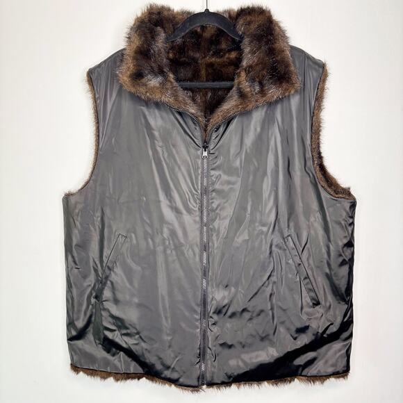 Carolina Colours Reversible Faux Fur Full Zip Vest Plus Size 22 Mob Wife Classic - Picture 7 of 14